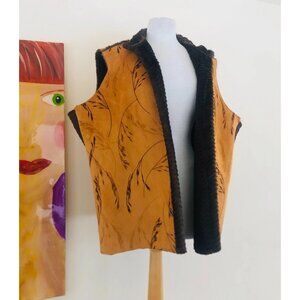 Womens Robert Kitchen L Reversible Faux Fur Suede Vest RDD10674 Lagenlook Art